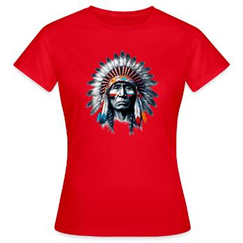 American Indian American - Women's T-Shirt - red - Front - AI Model Female 172 dark (172cm)