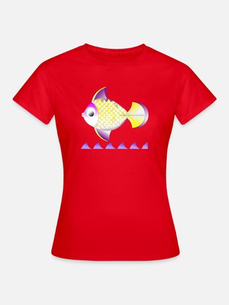 Golgener Fisch - Frauen T-Shirt - Rot