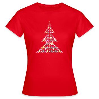 Festlicher Weihnachtsbaum - Frauen T-Shirt - Rot - Vorne - AI Model Female 172 dark (172cm)