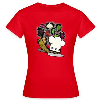 Snail Kitchen Slime Career Chef Chefs Job - Women's T-Shirt - red - Front - AI Model Female 172 dark (172cm)