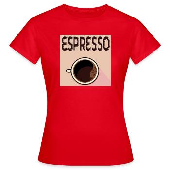 Café expresso - T-shirt Femme - rouge - Devant - AI Model Female 172 dark (172cm)