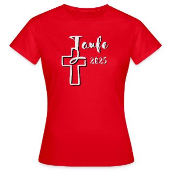 baptême 2025 trempettes de poisson en effet 3D croisé - T-shirt Femme - rouge - Devant - AI Model Female 172 dark (172cm)