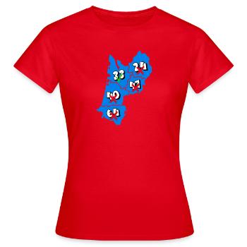 Région Aquitaine - T-shirt Femme - rouge - Devant - AI Model Female 172 dark (172cm)