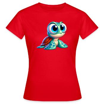 Schildkröte - Frauen T-Shirt - Rot - Vorne - AI Model Female 172 dark (172cm)