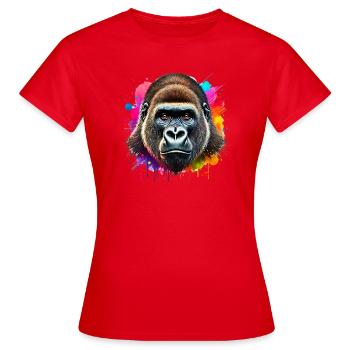 Gorilla - Frauen T-Shirt - Rot - Vorne - AI Model Female 172 dark (172cm)