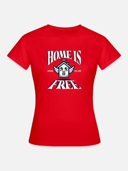 Haus mit Flügel - Frauen T-Shirt - Rot