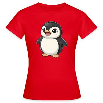 Cute Adorable Penguin - Charming Cartoon Design - Women's T-Shirt - red - Front - AI Model Female 172 dark (172cm)