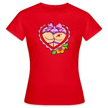 lustiger Spaß lol lachen - Frauen T-Shirt - Rot - Vorne - AI Model Female 172 dark (172cm)
