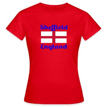Sheffield English - Imprimés élégants - T-shirt Femme - rouge - Devant - AI Model Female 172 dark (172cm)