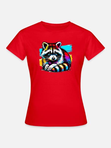 Waschbär - Frauen T-Shirt - Rot