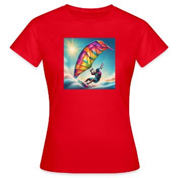 kitesurf, kite, fan de glisse - T-shirt Femme - rouge - Devant - AI Model Female 172 dark (172cm)
