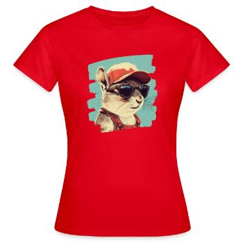 Chipmunk Retro - Women's T-Shirt - red - Front - AI Model Female 172 dark (172cm)
