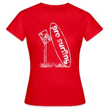 Decaying Surfboard - Women's T-Shirt - red - Front - AI Model Female 172 dark (172cm)