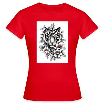 The Tiger never sleeps - Women's T-Shirt - red - Front - AI Model Female 172 dark (172cm)