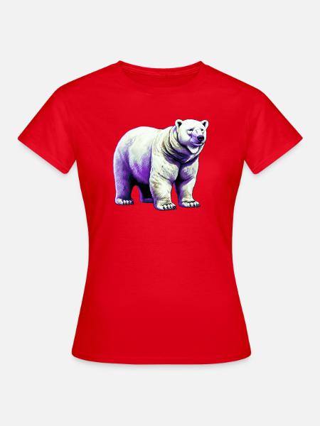 Weißer Eisbär - Frauen T-Shirt - Rot