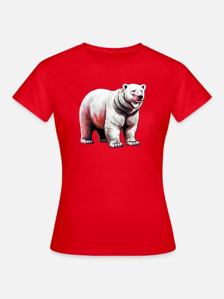 Weißer Eisbär - Frauen T-Shirt - Rot