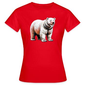 White polar bear - Women's T-Shirt - red - Front - AI Model Female 172 dark (172cm)