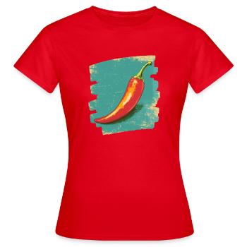 Chili - Frauen T-Shirt - Rot - Vorne - AI Model Female 172 dark (172cm)