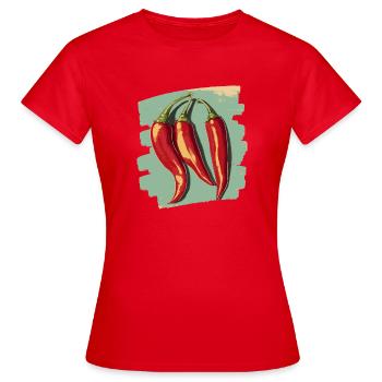 Chili - Frauen T-Shirt - Rot - Vorne - AI Model Female 172 dark (172cm)