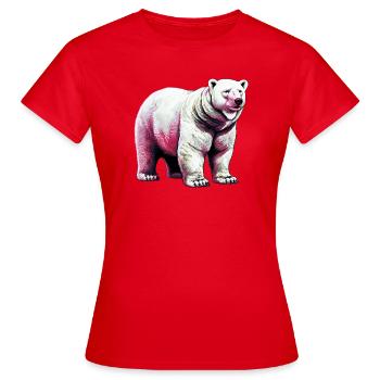 White polar bear - Women's T-Shirt - red - Front - AI Model Female 172 dark (172cm)