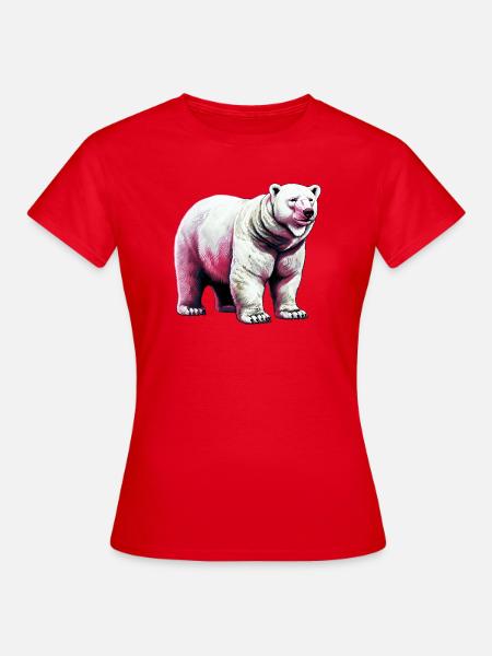 Weißer Eisbär - Frauen T-Shirt - Rot