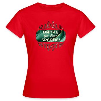 DANKE SAGEN SPENDE - Frauen T-Shirt - Rot - Vorne - AI Model Female 172 dark (172cm)