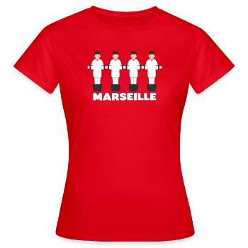 Marseille - Frauen T-Shirt - Rot - Vorne - AI Model Female 172 dark (172cm)