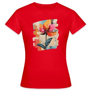 Printemps Printemps Début Fleur Fleurs - T-shirt Femme - rouge - Devant - AI Model Female 172 dark (172cm)