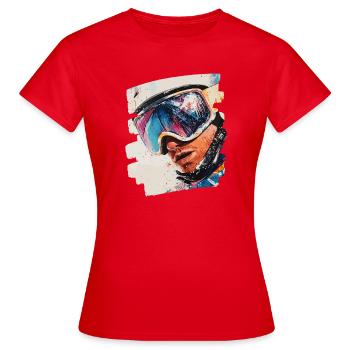 Snowboarder powder snow - Women's T-Shirt - red - Front - AI Model Female 172 dark (172cm)