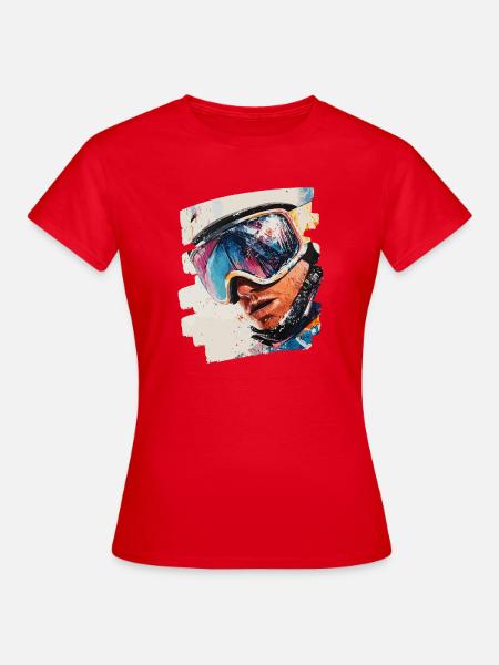Snowboarder Pulverschnee - Frauen T-Shirt - Rot
