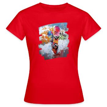 Snowboarder poudreuse - T-shirt Femme - rouge - Devant - AI Model Female 172 dark (172cm)