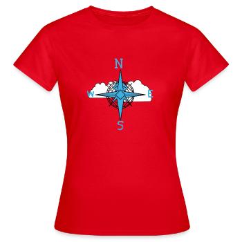 Nuages Ciel Boussole Direction - T-shirt Femme - rouge - Devant - AI Model Female 172 dark (172cm)