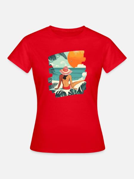 Sommer Retro - Frauen T-Shirt - Rot