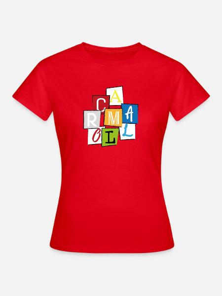 Mallorca "MLLRC" Bunte Buchstaben Collage Design - Frauen T-Shirt - Rot