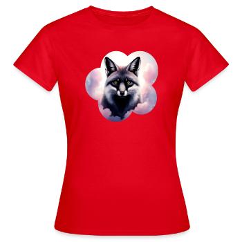 Loup pastel dans le ciel nuageux - T-shirt Femme - rouge - Devant - AI Model Female 172 dark (172cm)