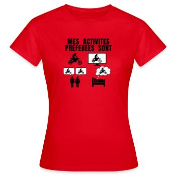 MOTOCROSS-LEIDENSCHAFT - Frauen T-Shirt - Rot - Vorne - AI Model Female 172 dark (172cm)