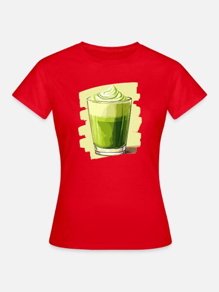 Matcha Latte Liebhaber Grüntee - Frauen T-Shirt - Rot
