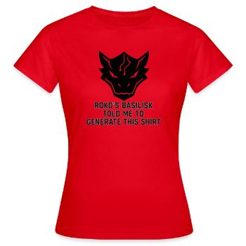Généré par le Basilic - T-shirt Femme - rouge - Devant - AI Model Female 172 dark (172cm)