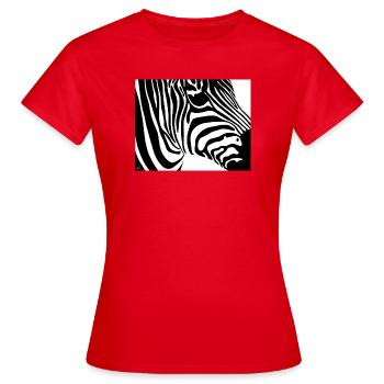 Imprimé zèbre : Rayures contrastées - T-shirt Femme - rouge - Devant - AI Model Female 172 dark (172cm)