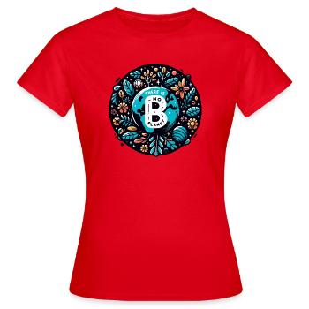 There Is No Planet B – Minimalist Earth - Women's T-Shirt - red - Front - AI Model Female 172 dark (172cm)