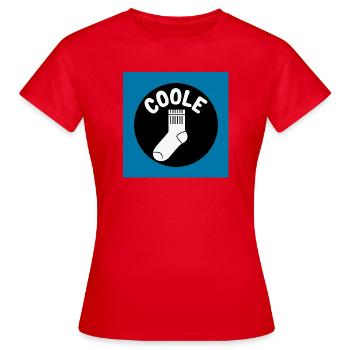 Cool sock socks and funny saying - Women's T-Shirt - red - Front - AI Model Female 172 dark (172cm)