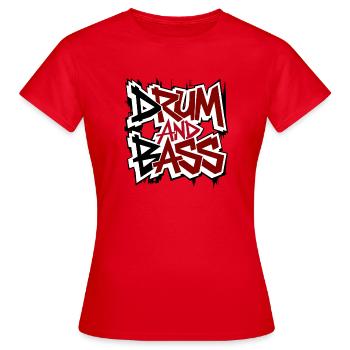 Drum and bass - T-shirt Femme - rouge - Devant - AI Model Female 172 dark (172cm)