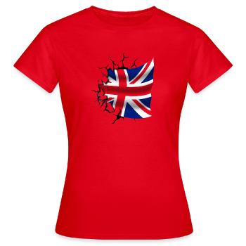 Bandera de Reino Unido - Royaume-Uni - Drapeau - T-shirt Femme - rouge - Devant - AI Model Female 172 dark (172cm)