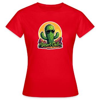 Ambiance fraîche du désert de cactus - T-shirt Femme - rouge - Devant - AI Model Female 172 dark (172cm)