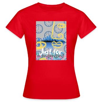 Juste un instant - T-shirt Femme - rouge - Devant - AI Model Female 172 dark (172cm)