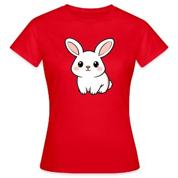 Lapin blanc - T-shirt Femme - rouge - Devant - AI Model Female 172 dark (172cm)