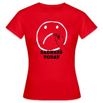 Pas de tristesse aujourd’hui - T-shirt Femme - rouge - Devant - AI Model Female 172 dark (172cm)
