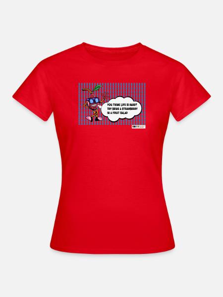 Strawberry joke on funny fruit salad - Women's T-Shirt - red