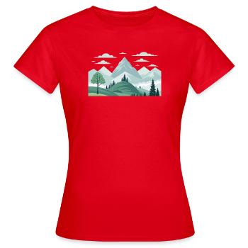 Gebirge - Frauen T-Shirt - Rot - Vorne - AI Model Female 172 dark (172cm)