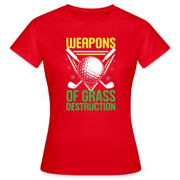 Golf - Armes de destruction de l’herbe - T-shirt Femme - rouge - Devant - AI Model Female 172 dark (172cm)